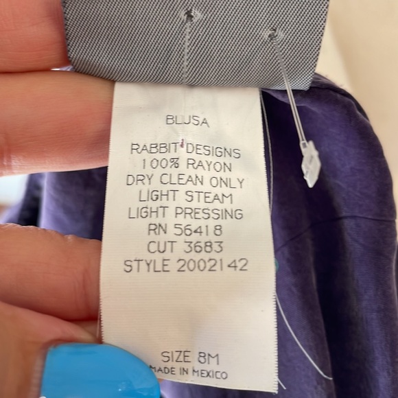 Vintage RABBIT DESIGNS MAXI 2 piece dress flare with topper purple washed size 8 - Picture 9 of 13